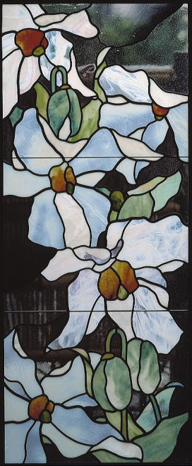 ステンドグラス小口研治のスタイル　花のステンドグラス